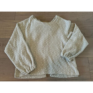 Blu Pepper Sage Green Polka Dot Long Sleeve Sweater Small